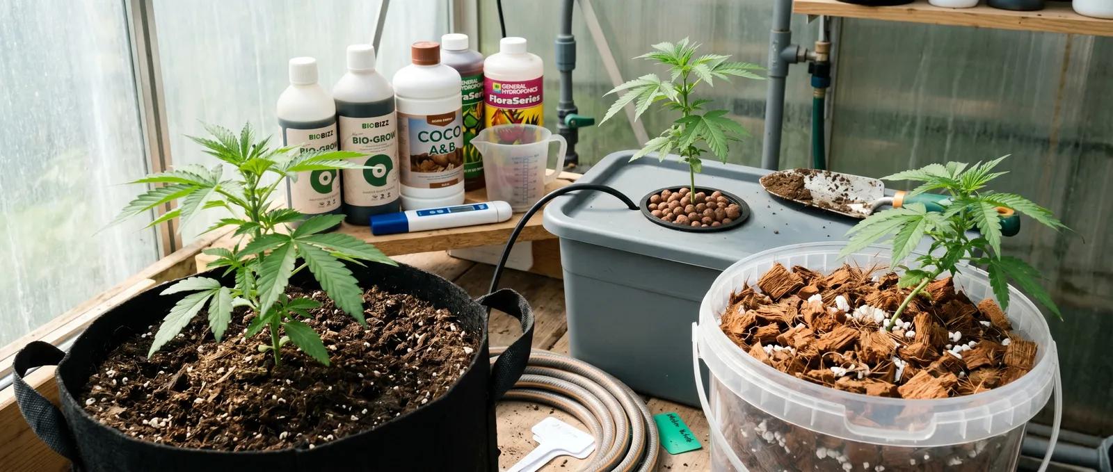 AZARIUS · Soil vs coco vs hydro at a glance